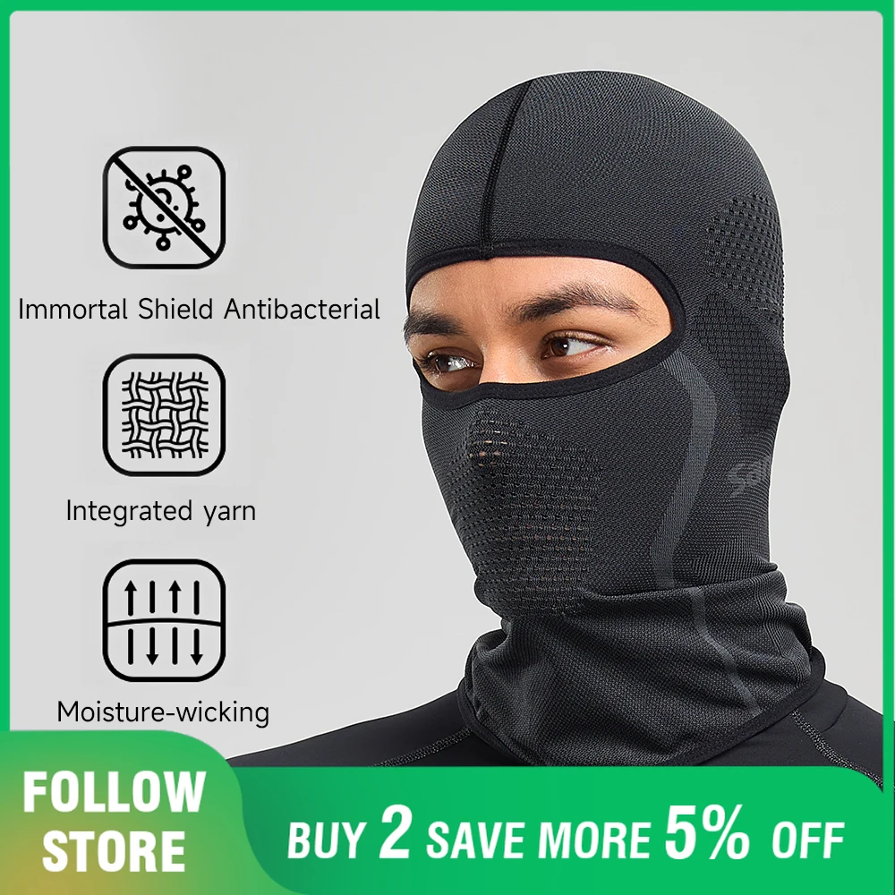 

Santic высокоэластичная велосипедная маска, мужская уличная дышащая защита лица, расширенная защита шеи, влагоотводящая спортивная маска