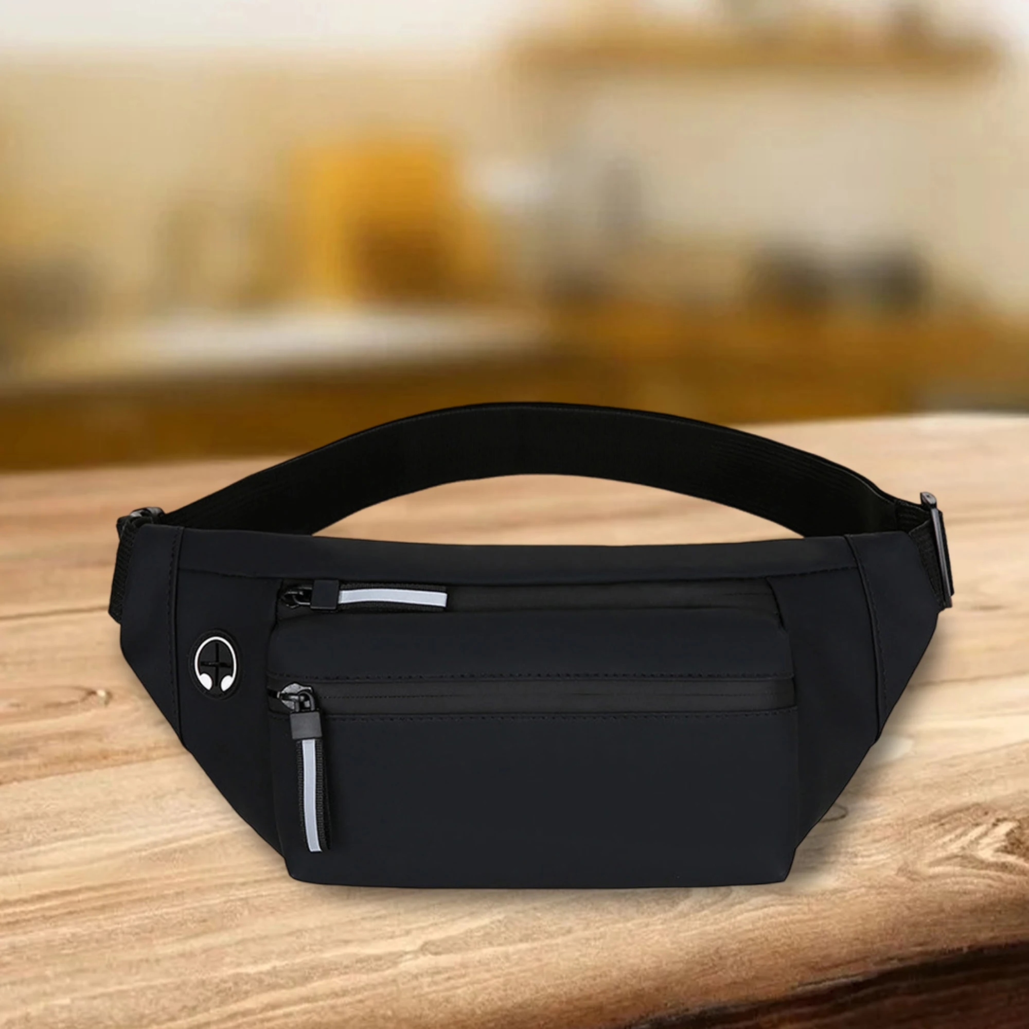 Bolsa crossbody masculina com fecho de zíper, bolsa de peito espaçosa para esportes e viagens, bolsa de cintura ajustável com grande capacidade