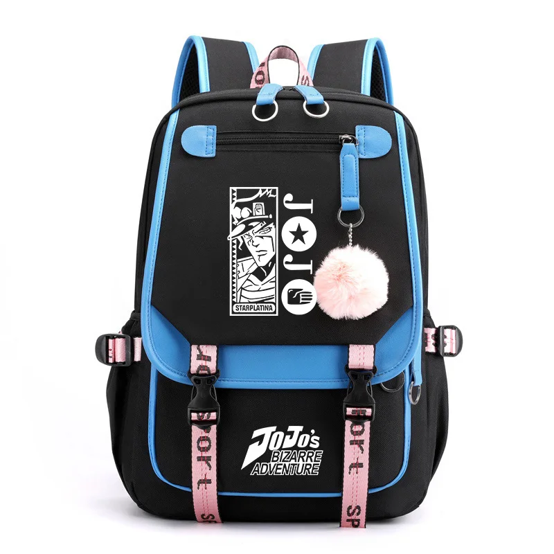 Jojo Bizarre Adventure Backpacks Teenager USB Charging Laptop Backpack Women Men Rucksack Travel Bag Mochila