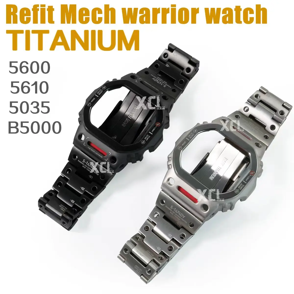 

Mecha Style DW5600 GMWB5000 GWB5600 G5600E GWM5610 GW5000 Titanium Case Mod Kit For Casioak Watch Metal Bezel Strap MechWarrior