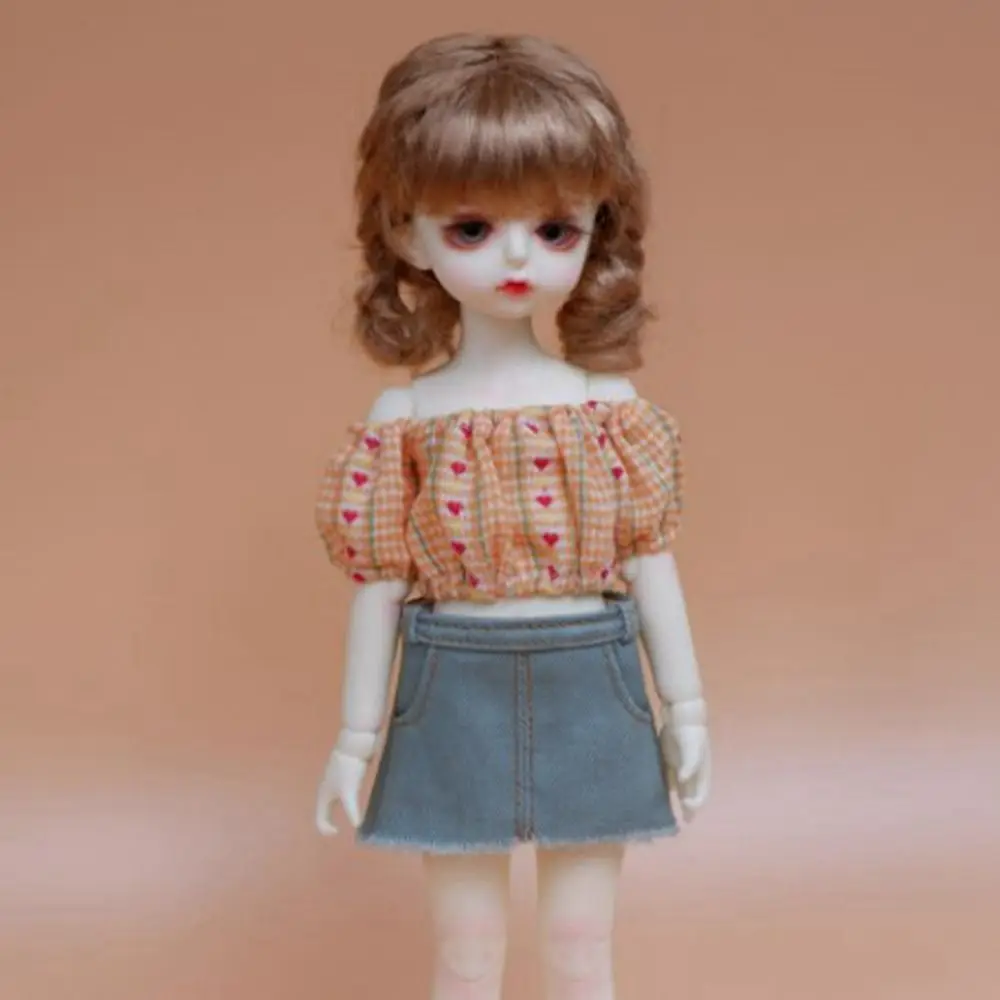 Chemise plissée élastique à épaules dénudées, Mini princesse mignonne, hauts polyvalents quotidiens décontractés pour poupée 1/4 1/6 BJD 30/45cm