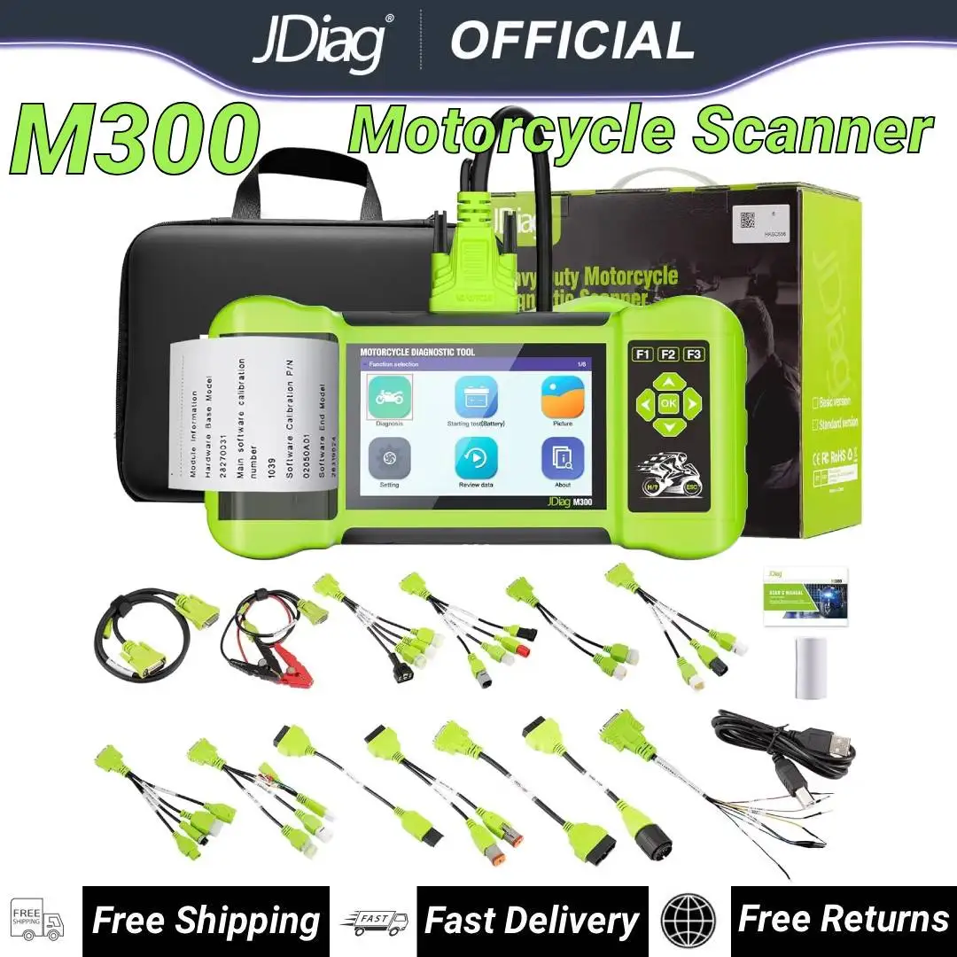 2026 JDiag M300 Motorcycle Diagnostic Tool OBD2 Scanner Motorcycle Diagnose Tools ABS Engine For BMW Ducati Harley Honda Yamaha