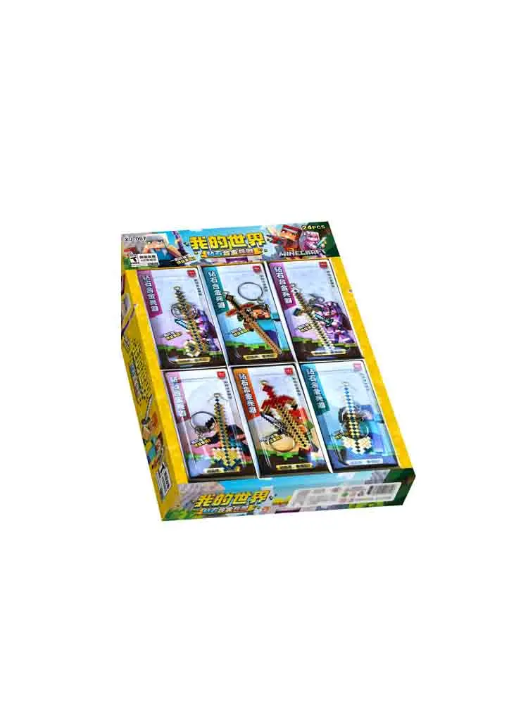 24pcs Minecraft Diamond Sword Alloy Blind Box Pendant Mini Model Boy Toy Gift view 5