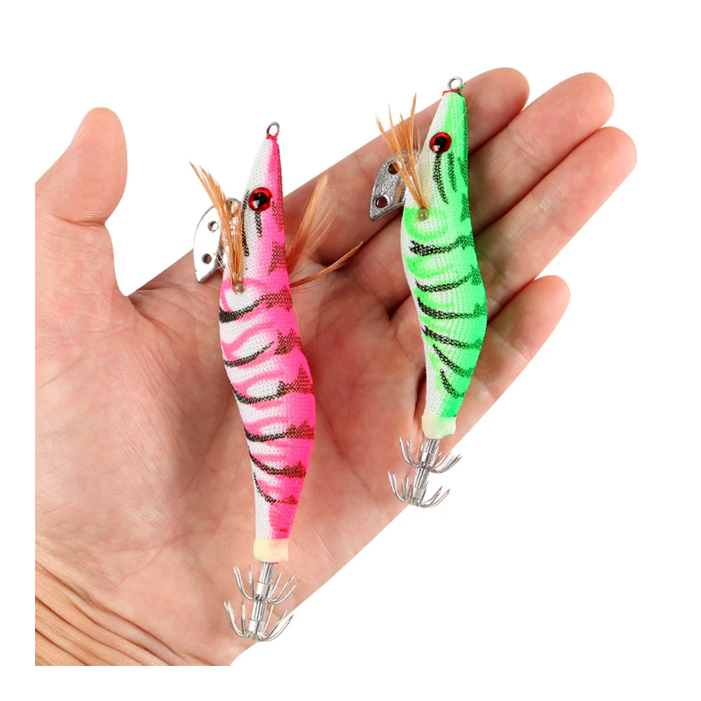 1pc Luminous wood shrimp squid hook Lightning Shrimp Luya fake shrimp bait Sea fishing squid bait hard bait Lure