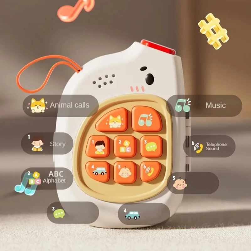 【BS】Elefanten-Telefon-Spielzeug mit Musik für Babys 2-in-1 Sensorisches Spielzeug Lustiges Erzähltelefon Montessori Lernspielzeug Kindergeschenk