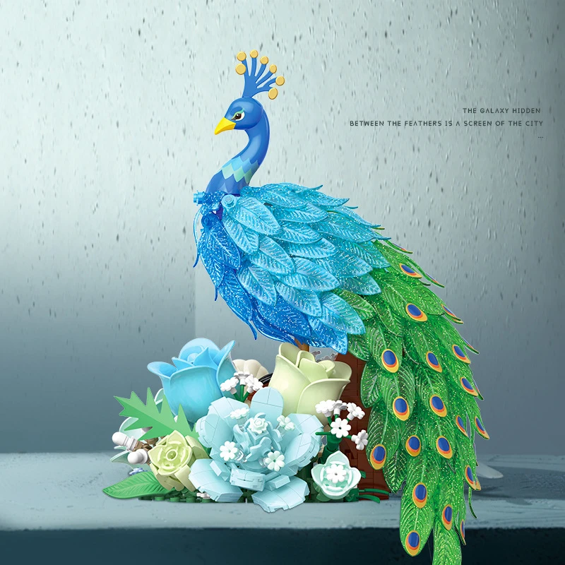 

Идея животных украшения мини-блок цветок птицы строительная модель игровые наборы строительные кирпичи павлин коллекция игрушек для подарков