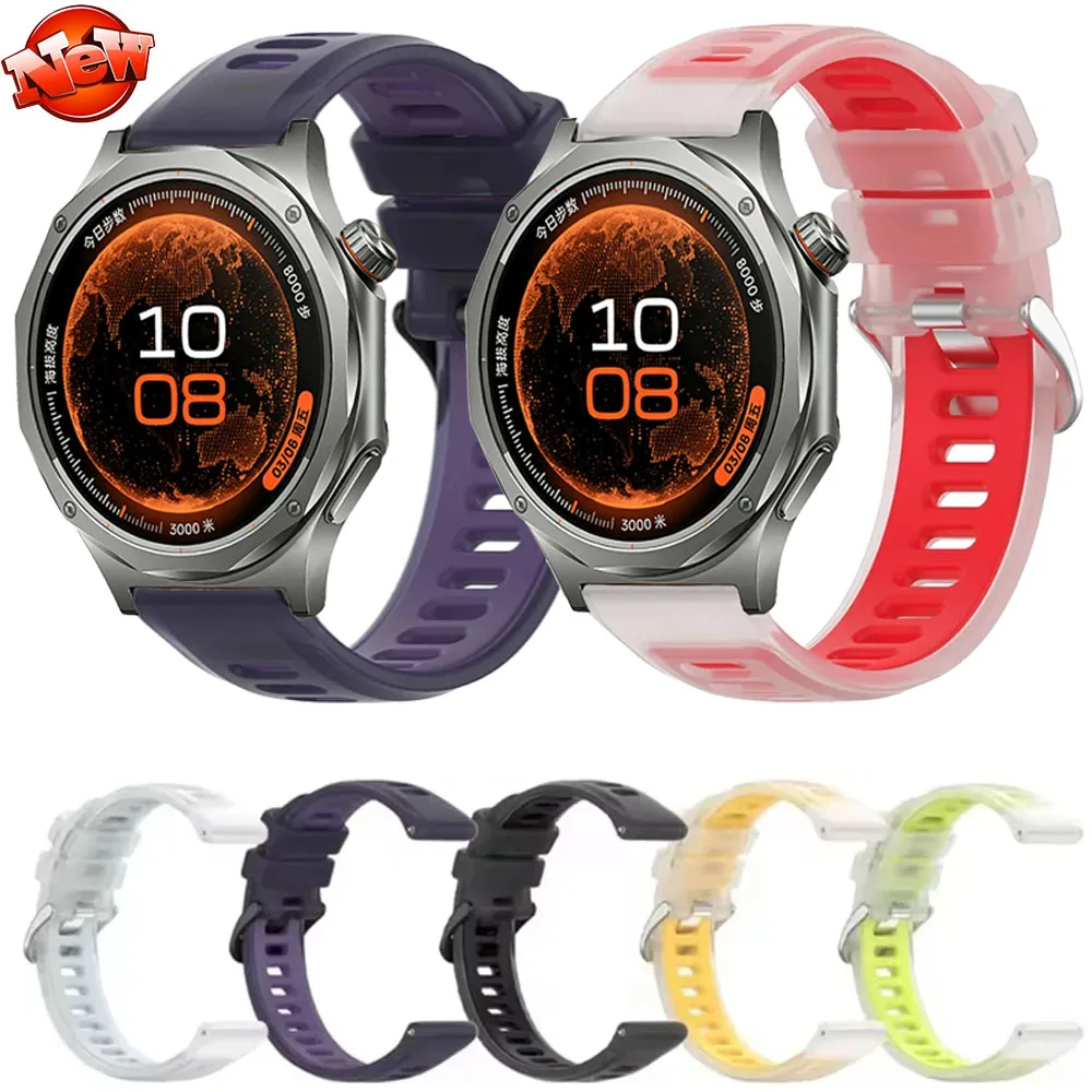 20/22mm Jelly Color Silicone Strap for OPPO Watch X3 Oneplus Watch 4-Lite Comfortable Adjustable Band Fot Amazfit Active 3-2-Max