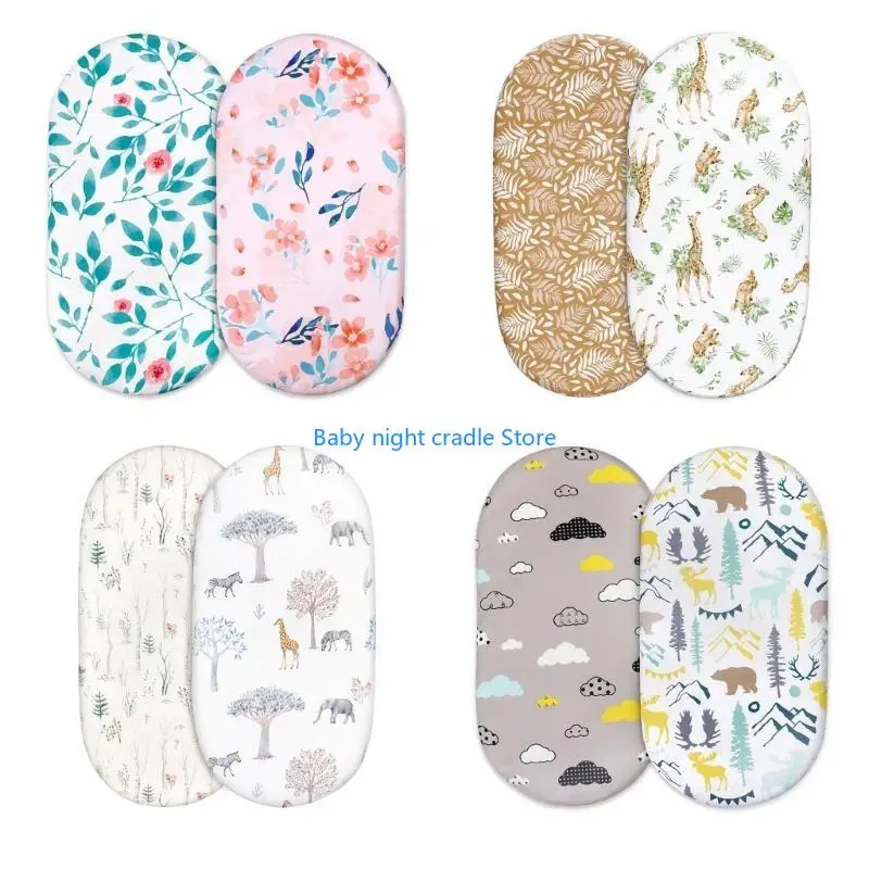 J2FF 2 قطعة سرير المجهزة ورقة حفاضات سجادة لتغيير الحفاض غطاء الرضع للإزالة الطفل الفراش واقية كم لوازم غرفة الحضانة #4