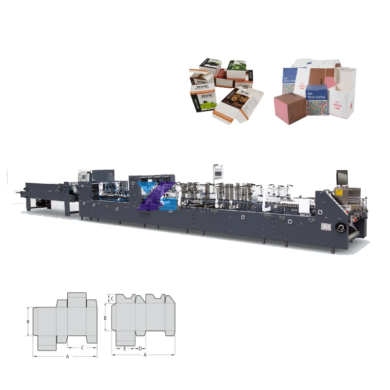 Automatic High Speed Pre-folding Carton Box Crash Lock Bottom Folder Gluer Machine