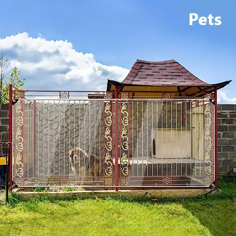 Transparente PVC-Sonnenschutzplane für den Außenbereich, wasserdicht, winddicht, mit 50 cm Abstandslöchern für den Innenhof oder Balkon, transparentes, wasserdichtes Gewebe, Öltuch. – Detail 11