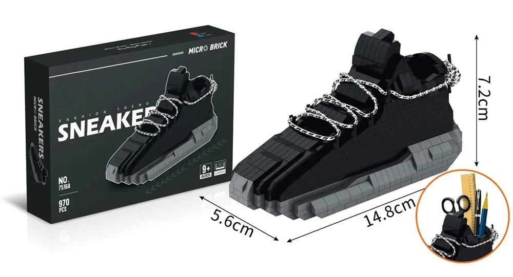 Neue DIY Sport Basketball Schuhe Bausteine Anime Turnschuhe Jungen Mädchen Spielzeug Auktion Modell Montage Block Ziegel Kinder Spielzeug Geschenke – Detail 3