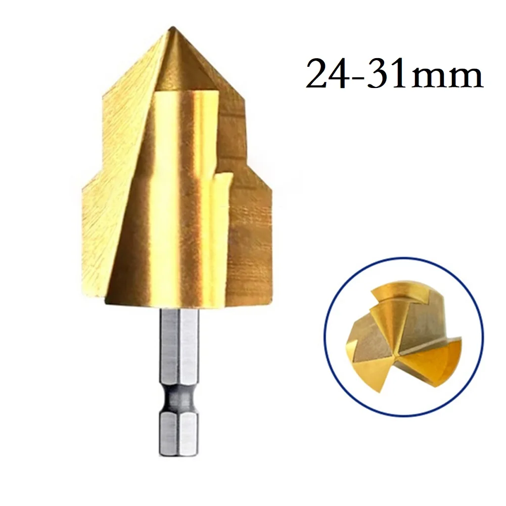 3 Flutes Countersink Drill Bit 1/4 Hex Shank Center Puncher Water Pipe Expansion PPR Lifting Drill Bits  Workshop Power Tools