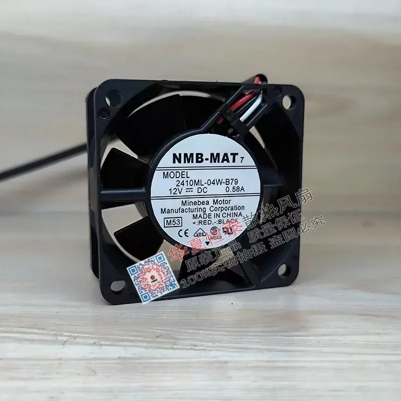 for NMB 2410ML-04W-B79 6025 Cooling Fan 12V 0.58A 3-Wire Ball Bearing 6cm DC Blower