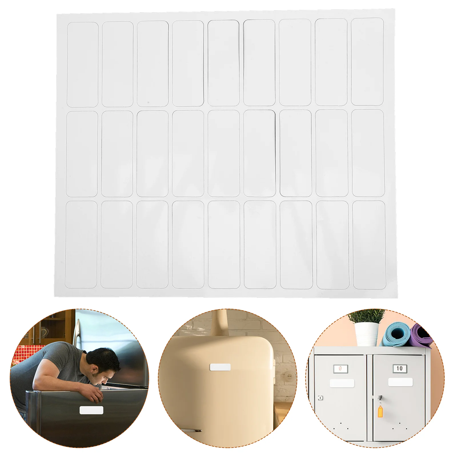 Imagem -05 - Dry Erase Frigorífico Magnetic Tag Labels Placa de Papel Revestido Branco Ímãs de Fita Gravável Nome para Sala de Aula 54 Pcs