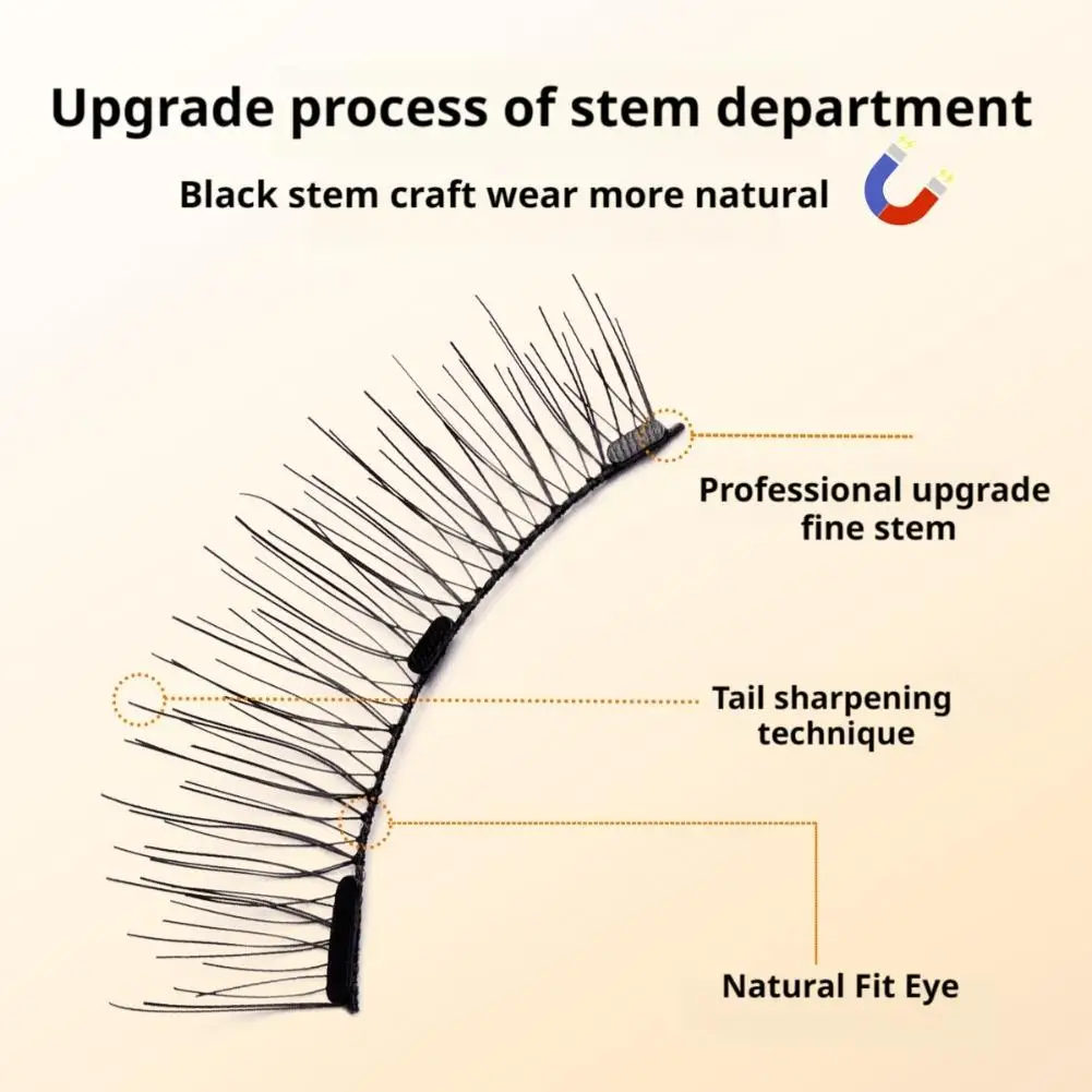 1pcs 3D Dense Magnetic Eyelashes Strong Magnet No Glue False Eyelash Set Reusable Multipack False Eyelashes Kit Easy Wear Makeup