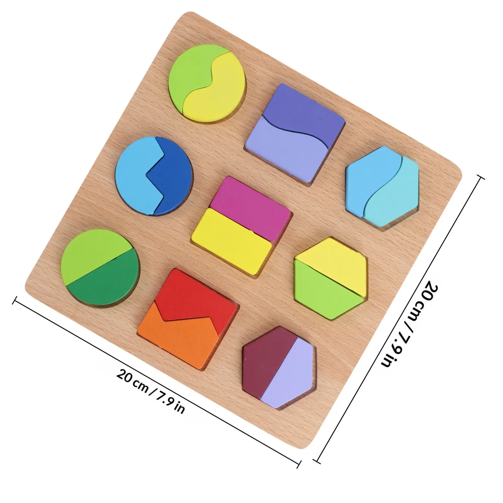 1 ชุด 1 ชุด กระดานปริศนาไม้รูปทรงต่างๆ สำหรับเด็ก เกมจับคู่เสริมพัฒนาการ ฝึกทักษะการใช้มืออย่างละเอียด รูปทรง 4 แบบ ปริศนาเรขาคณิต ทำจากไม้