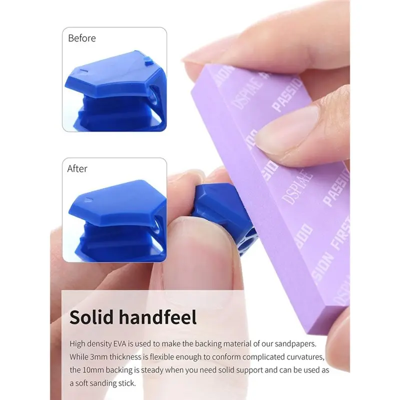 FYBL-nieuwe wasbare sponsschuurpapierset - 42 stuks, korrel 400-2000, 75 x 25 mm, 3 mm tot 10 mm dikte inbegrepen met opbergdoos