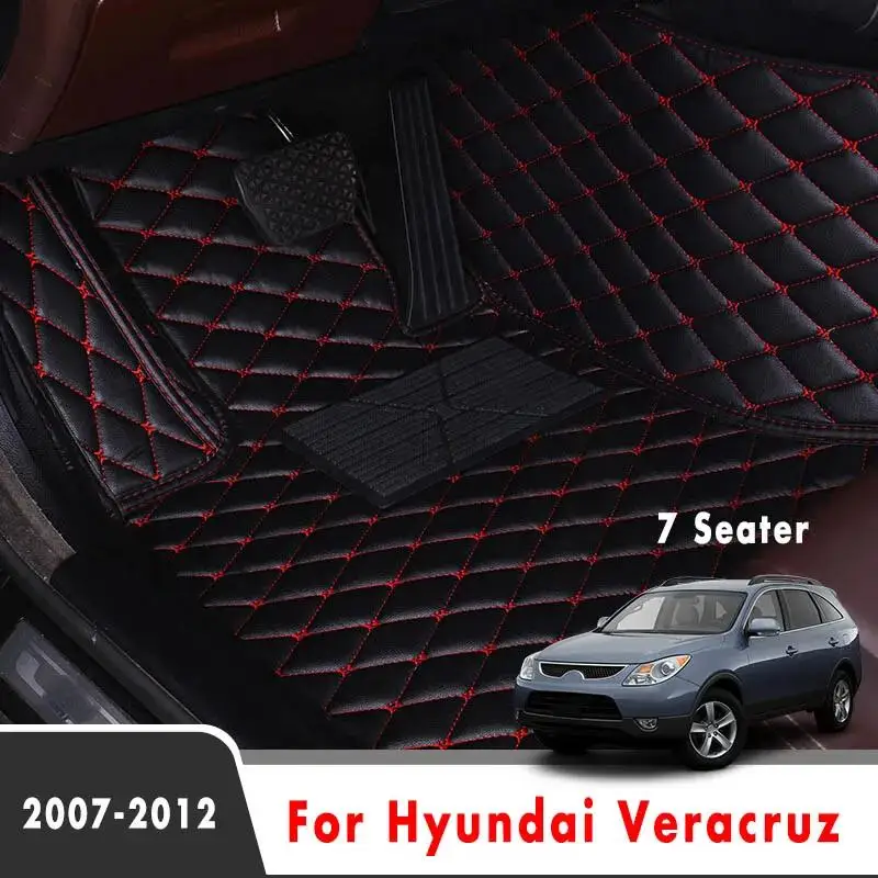 

Car Floor Mat For Hyundai Veracruz (7 Seater) 2012 2011 2010 2009 2008 2007 Leather Carpet Auto Interior Accessories