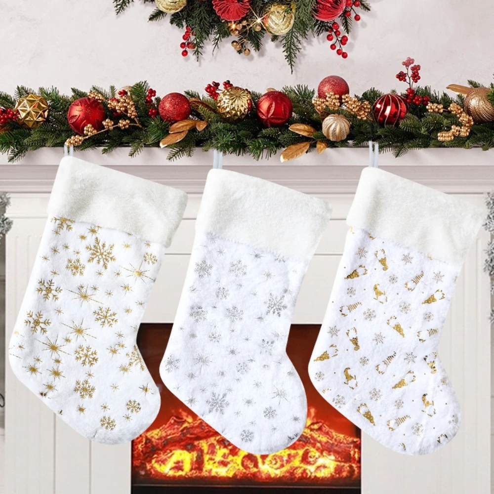 

Christmas Stocking Candy Bag Pendant Window Fireplace Decor Ornament for Home Xmas Tree Hanging New Year Gift Navidad Natal 2026