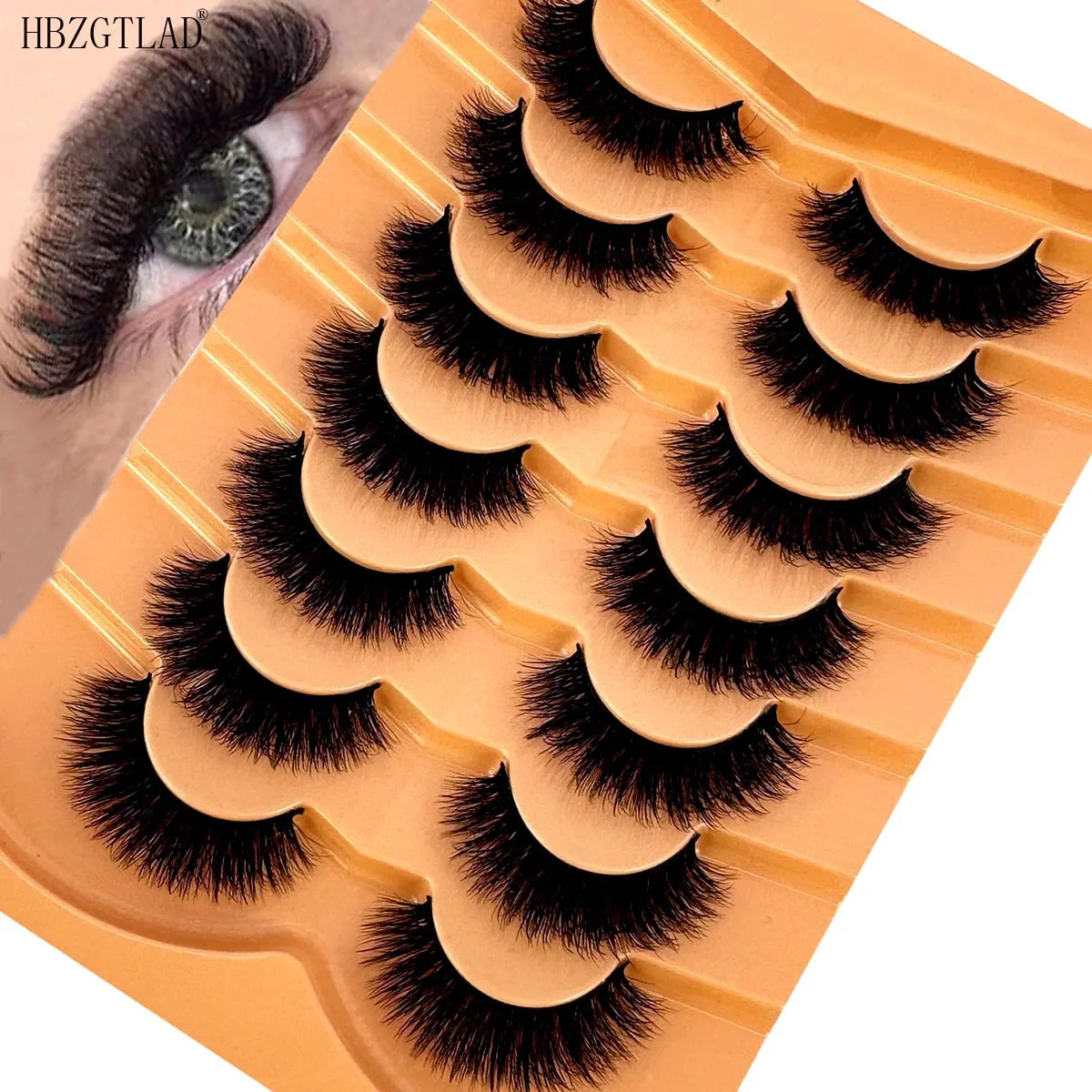 Mink Lashes C/D Curl Russian Strip Lashes 3D False Lashes Wispy Faux Mink Eyelashes Fluffy Fake Strip Lashes Look Like Extension