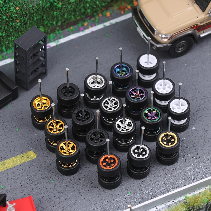 X-Scale 1:64 9.6mm 5/6-Claw Wheel Spokes Diecast Wheels and Tires for 1:64 Car Model Tire Detail-up Sets