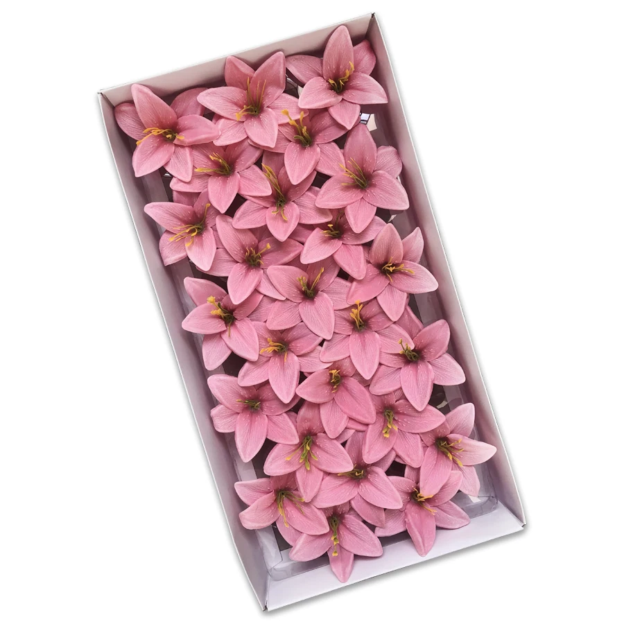 

25PCS/Box Scented Artificial Flower Lily Soap Flower Bouquet Handmade High Quality Home Decorations Housewarming Gifts