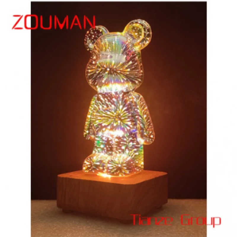 Custom , 3D magic bear light night light for kids atmosphere colorful table lamp for living room