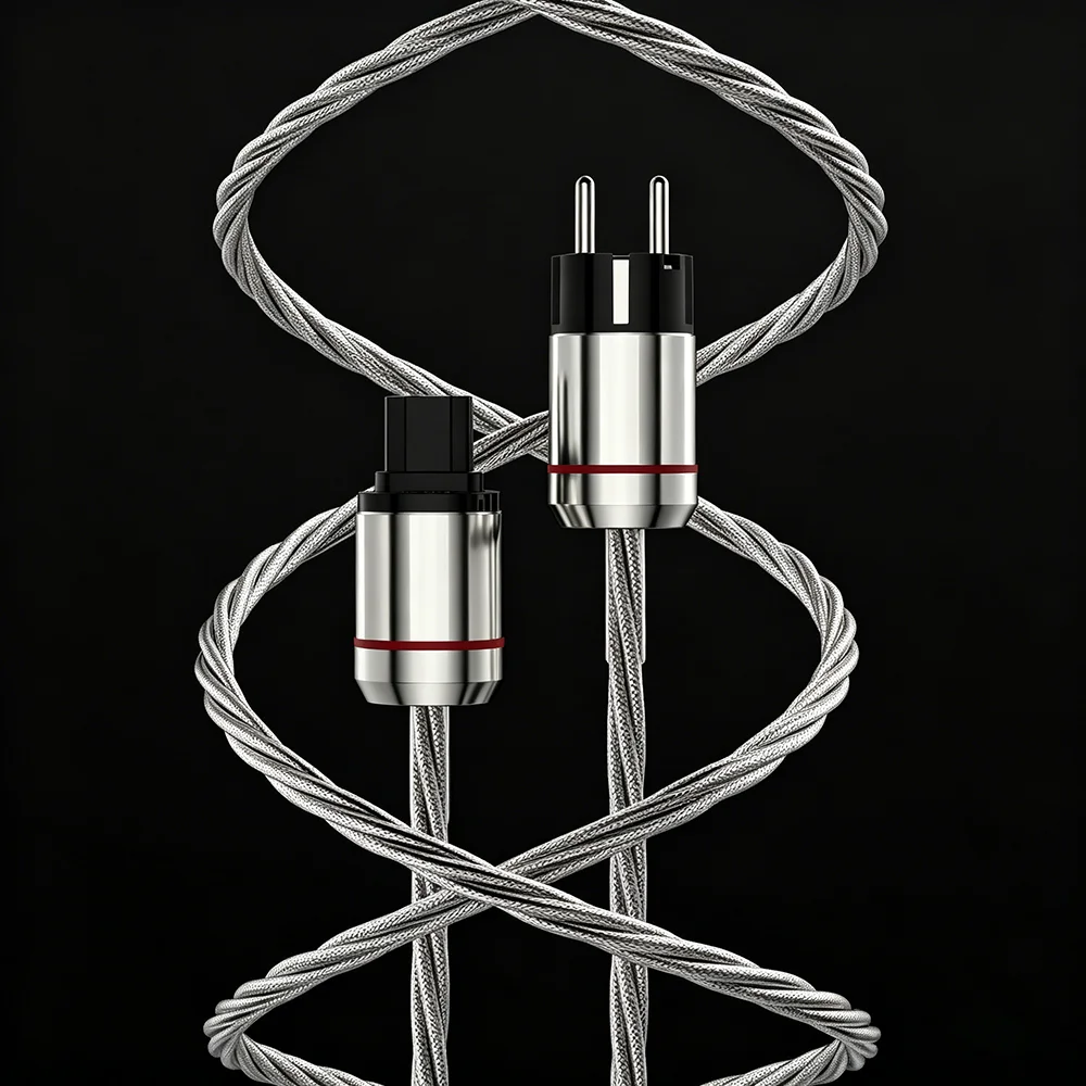 

Кабель питания Audiocrast P128 Twisted Crystal HiFi, с серебряным покрытием, из PTFE, с серебряным экранированием, с вилкой стандарта ЕС