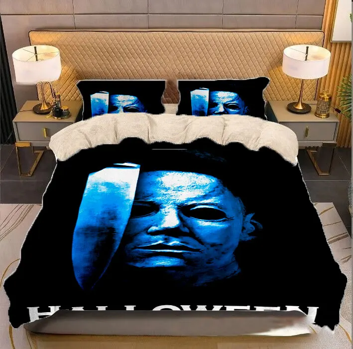 Halloween Michael Myers 3D Printed Milk Velvet Bedding Set Duvet Covers & Pillow Cases Comforter Quilt Cover (US/EU/AU Sizes)  1