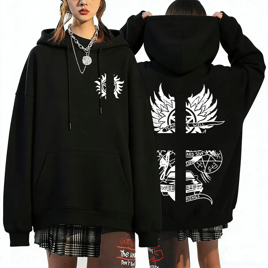 

Supernatural Merch Hoodie Men Women Gothic Rock Oversized Streetwear Male Casual Retro Pullover Unisex Fashion Vintage Hoodies