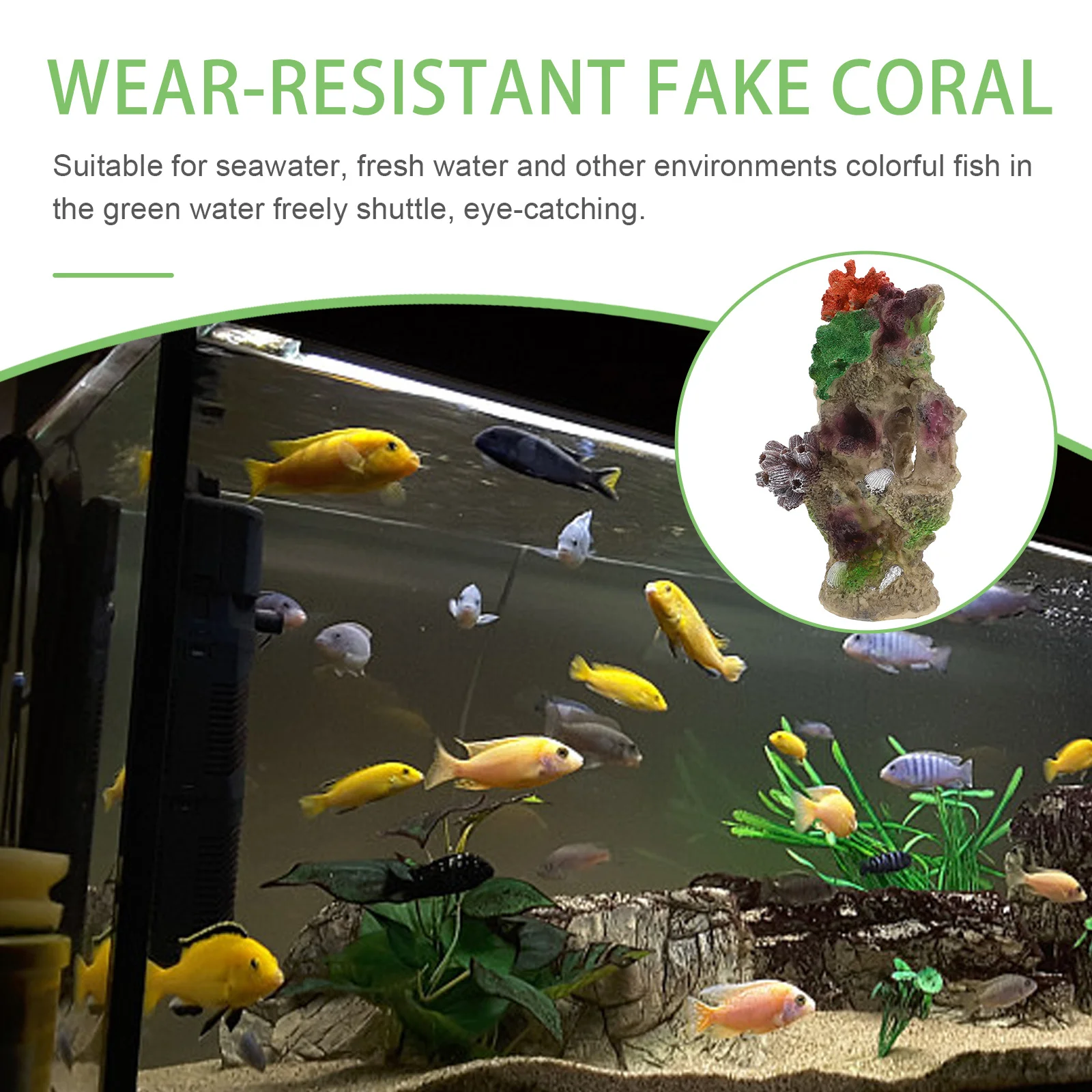 

Durable Resin Coral Reef Stone Decoration Aquarium Supply Artificial Fish Tank Decor Decorative Fake Coral Accessory