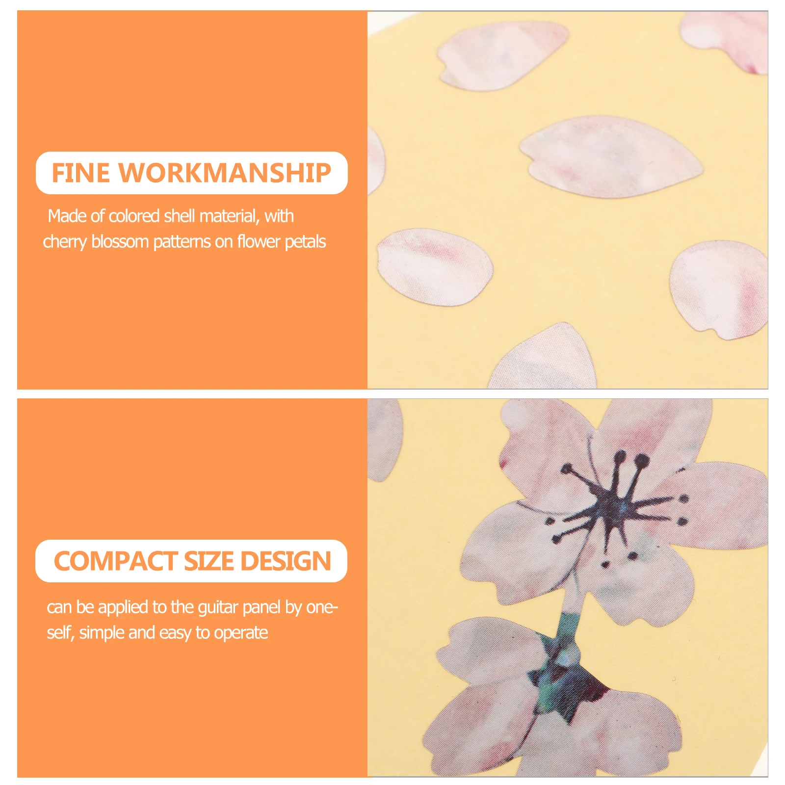 

2 Pcs Petal Stickers Decorative Decal for Guitar Applique Fingerboard Adhesive Pvc Fretboard