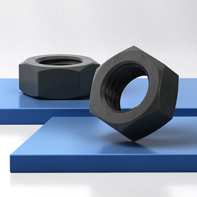 M2.5 M2.5 M3 M4 M5 M6 M8 M10 M12 M14 M16 M18 M20 M22 M24 Hex Full Nuts Grade 12 High Tensile Black Carbon Steel Hexagon Nut