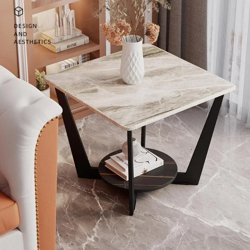 

Sofa side table simple Nordic modern square side table light luxury high-end Italian rock slab balcony small coffee table