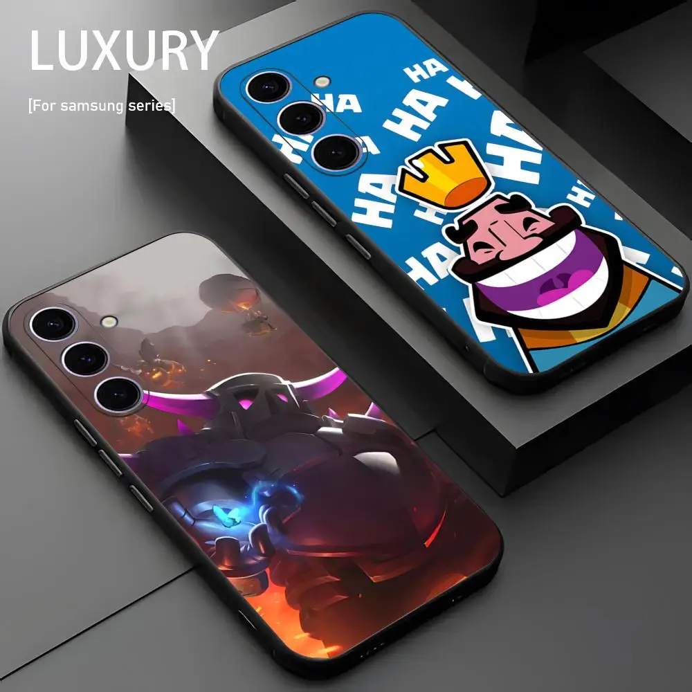 Clash Royale Popular Game Phone Case For Samsung Galaxy S25 S24 S23 S22 S21 S20 Plus Ultra Note20 Soft Black