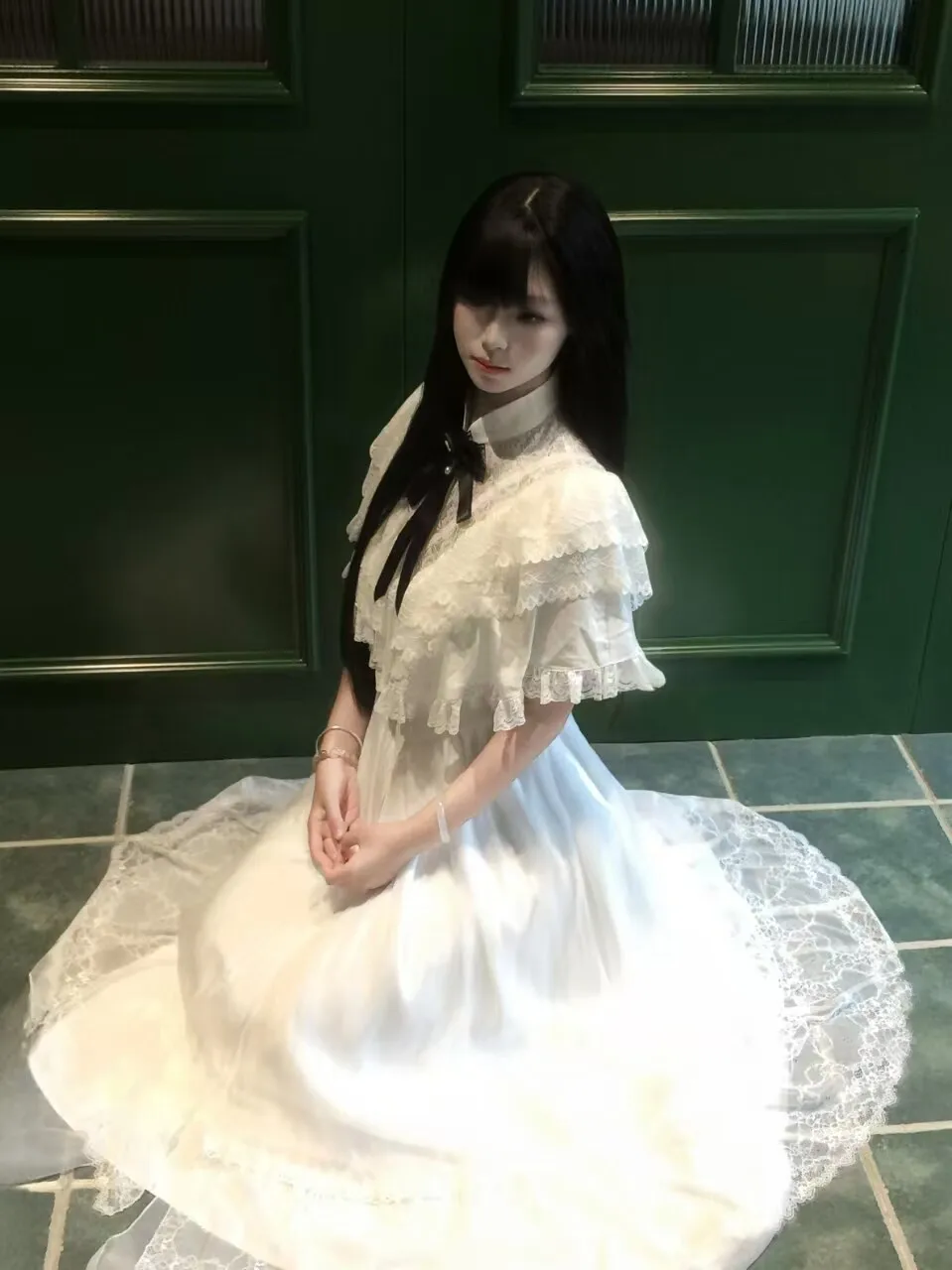 French Elegant Y2K Women Midi Dress Lace Evening Party Slim Fit Fairy Lolita Vintage Patchwork  Formal Casual Wear Autumn New image 3