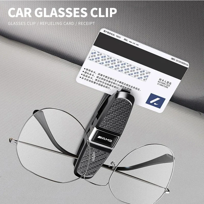 Auto Glasses Holder Portable Ticket Card Clamp Car Sun Visor Sunglasses Clip For Mercedes Benz AMG GLE GLS CLS GLC CLA GLA