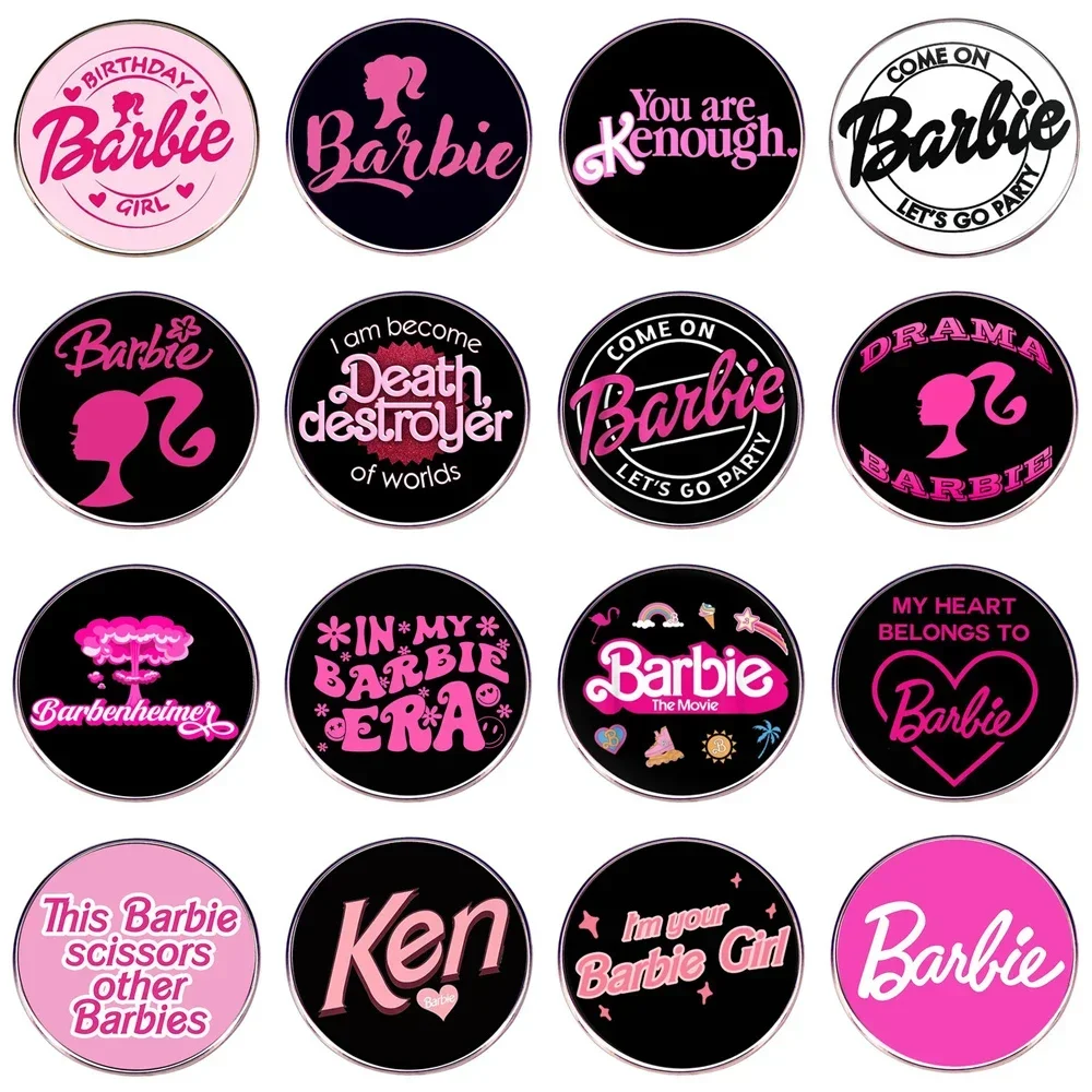 

Anime Barbie Brooch Cool Black Ken Pins Emblem Metal Women Girls Badge Clothes Bags Decoration Accessories Vintage Cosplay Gifts