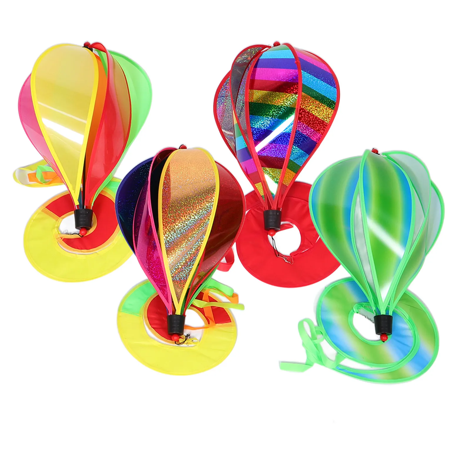 

4Pcs Vibrant Hot Air Balloon Wind Outdoor Garden Decor Colorful Rotating Spiral Wind Sculpture for Patio Backyard