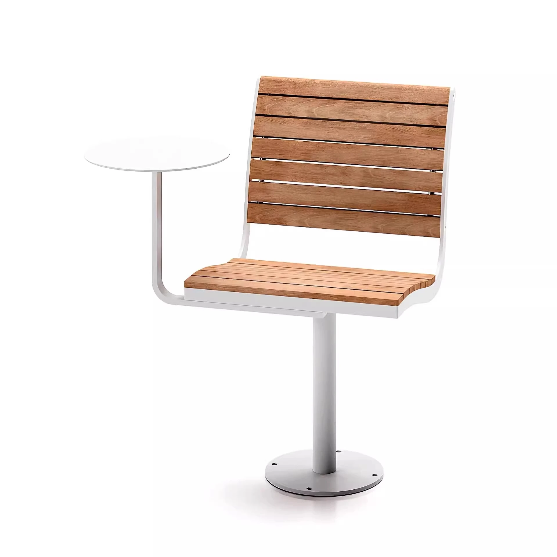 Courtyard terrace square rotating teak chair