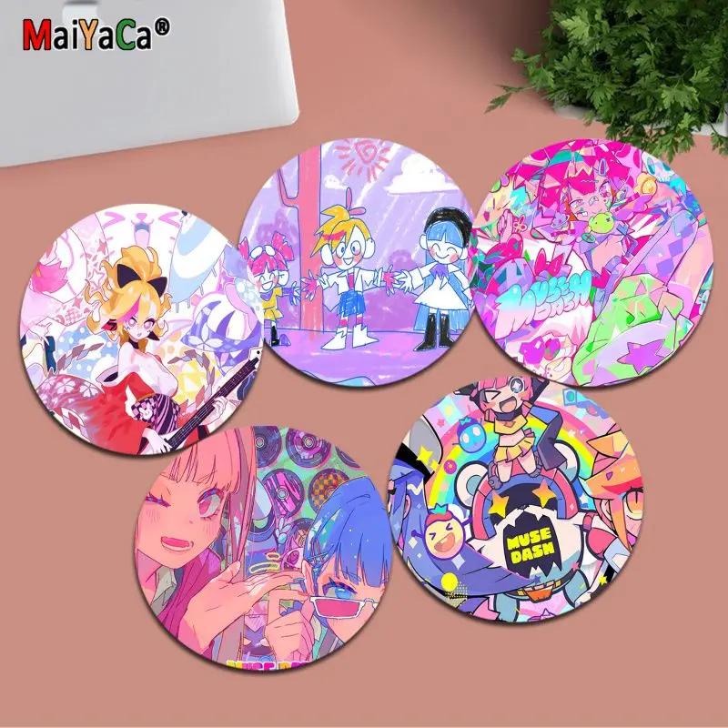 

Muse Dash Mousepad 20x20cm Round Desktop Desk Mat Kawaii Gaming Accessories Students Writing Pad Mouse Pad for PC Desk Pad