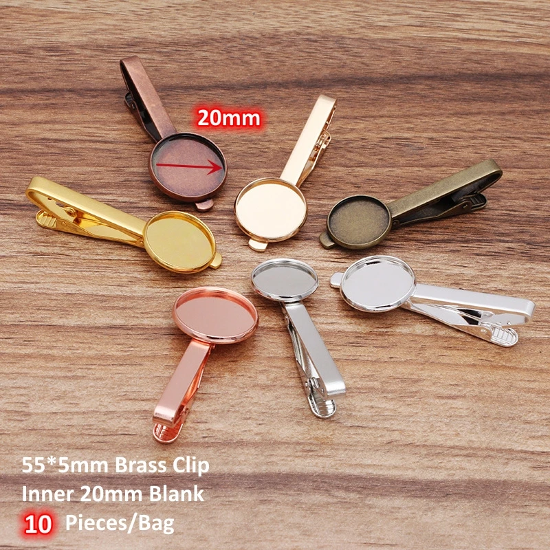 BoYuTe (10 Pieces/Lot) Fit 16-18-20mm Cabochon Blank Tie Clip Base Tray Diy Handmade Jewelry Materials Wholesale
