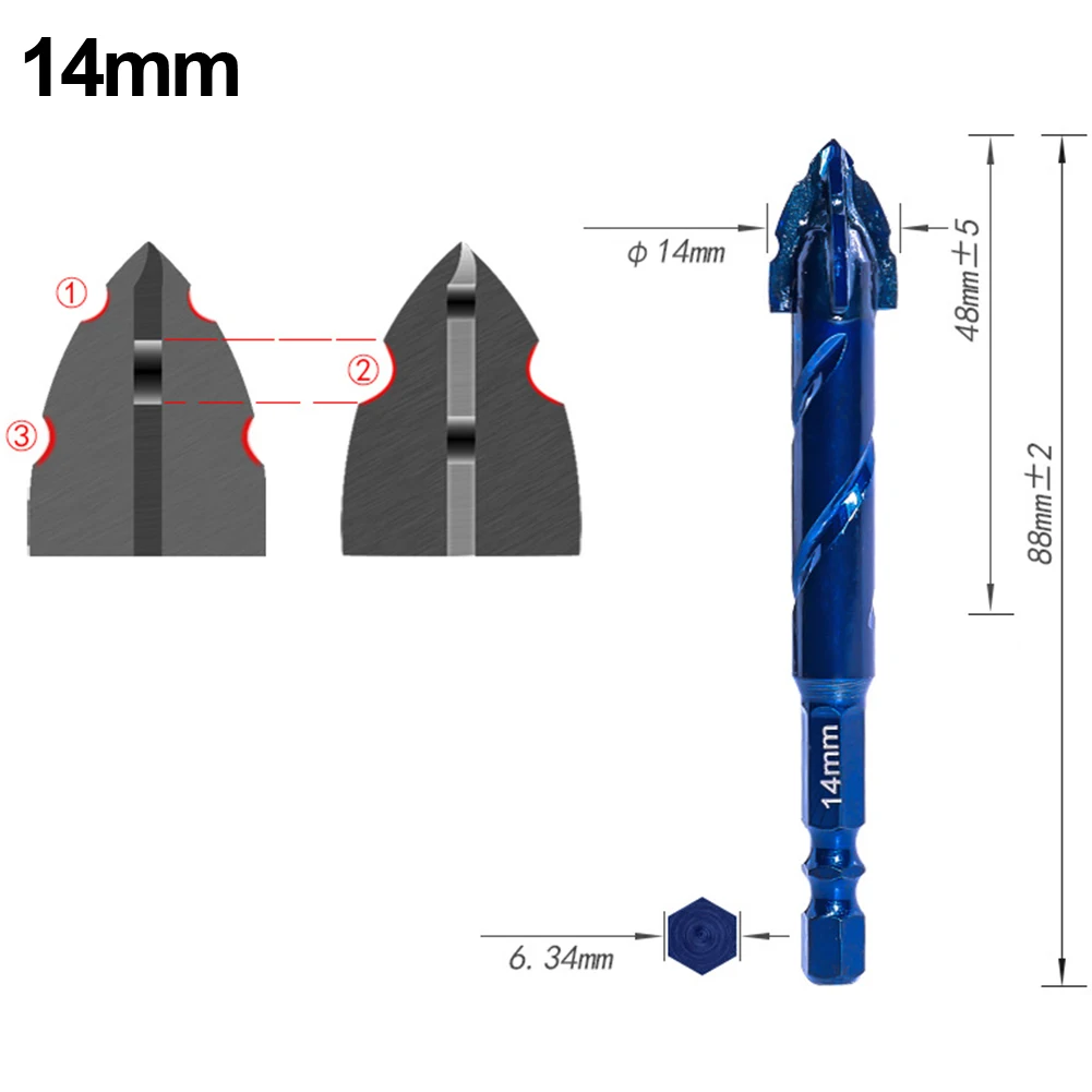 Avoiding Overheating Drill 14 Hex Shank Drill Enduring Securely Clamped U-shaped Chip Groove For Cordless Drills