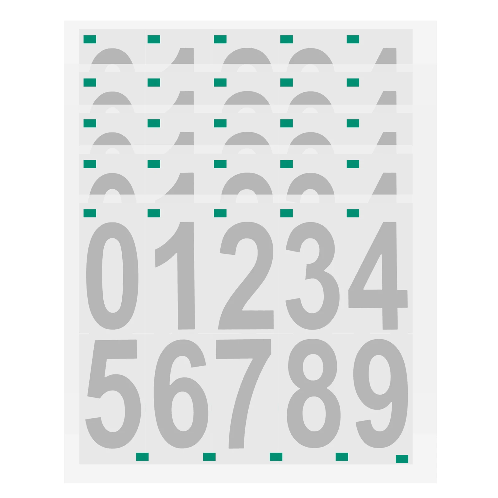 

5 Sheets White Vinyl Number Stickers for Trash Cans Large Garbage Racing Decals Small Numbers 0 9 Reflective Outdoor Use