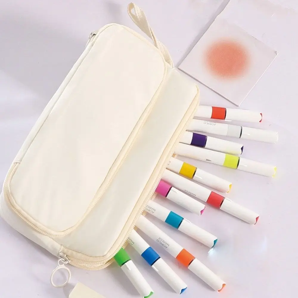 Organizer Supplies Double-layer Ladder Pencil Case Large Capacity Zipper Kawaii Pencil Bag Creative Cute Stationery Bag Kids