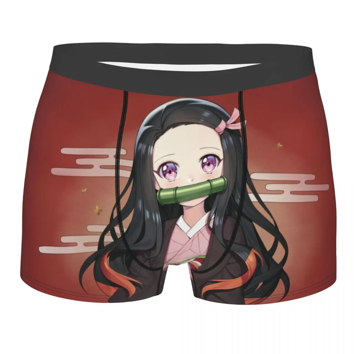 Demon Slayer Anime Underwear Men Breathable Nezuko Kamado Kimetsu No Yaiba Boxer Briefs Shorts Panties Soft Underpants For Homme