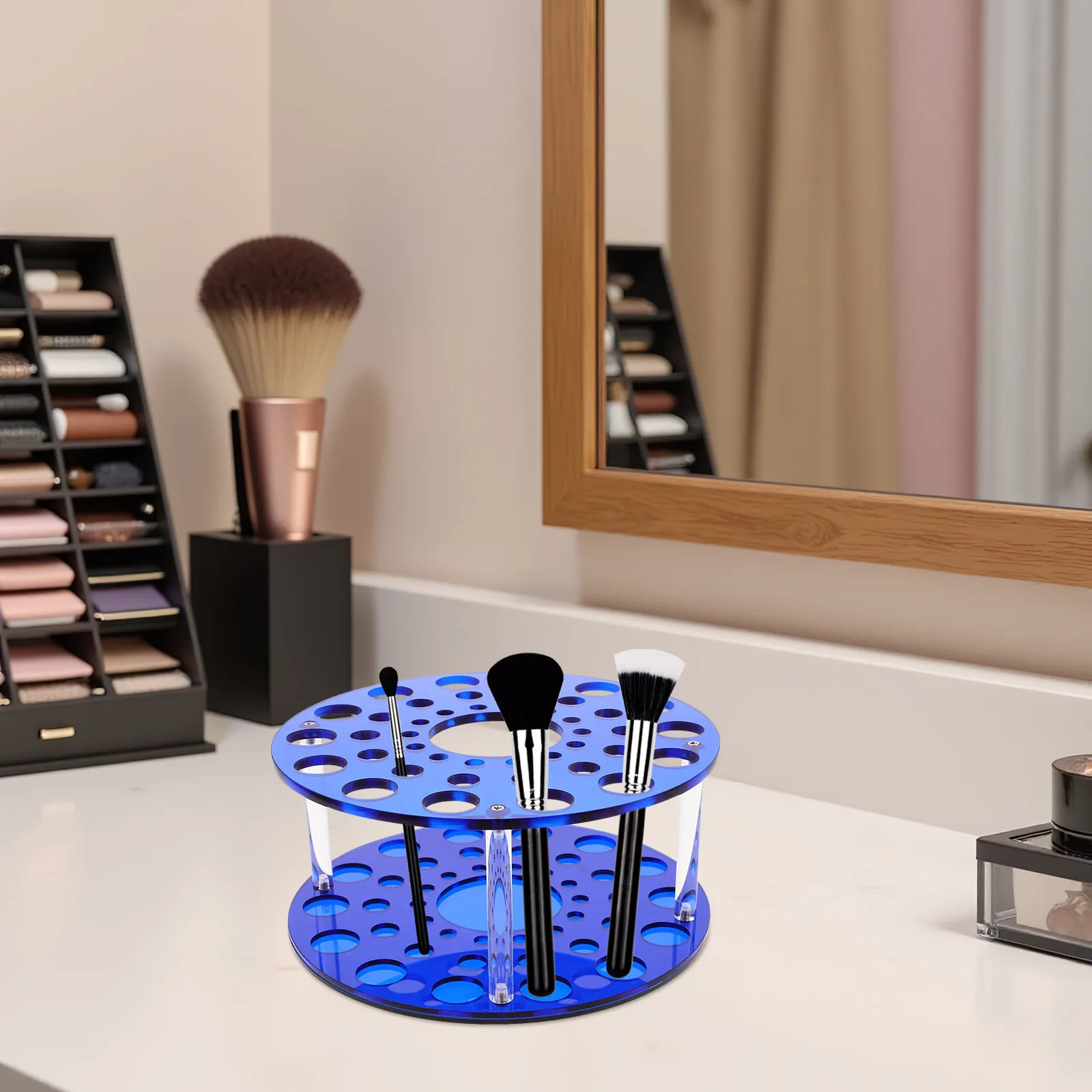 

Pencil Makeup Brush Storage Rack Travel Acrylic Brushes Dryer Holder Display Organizer