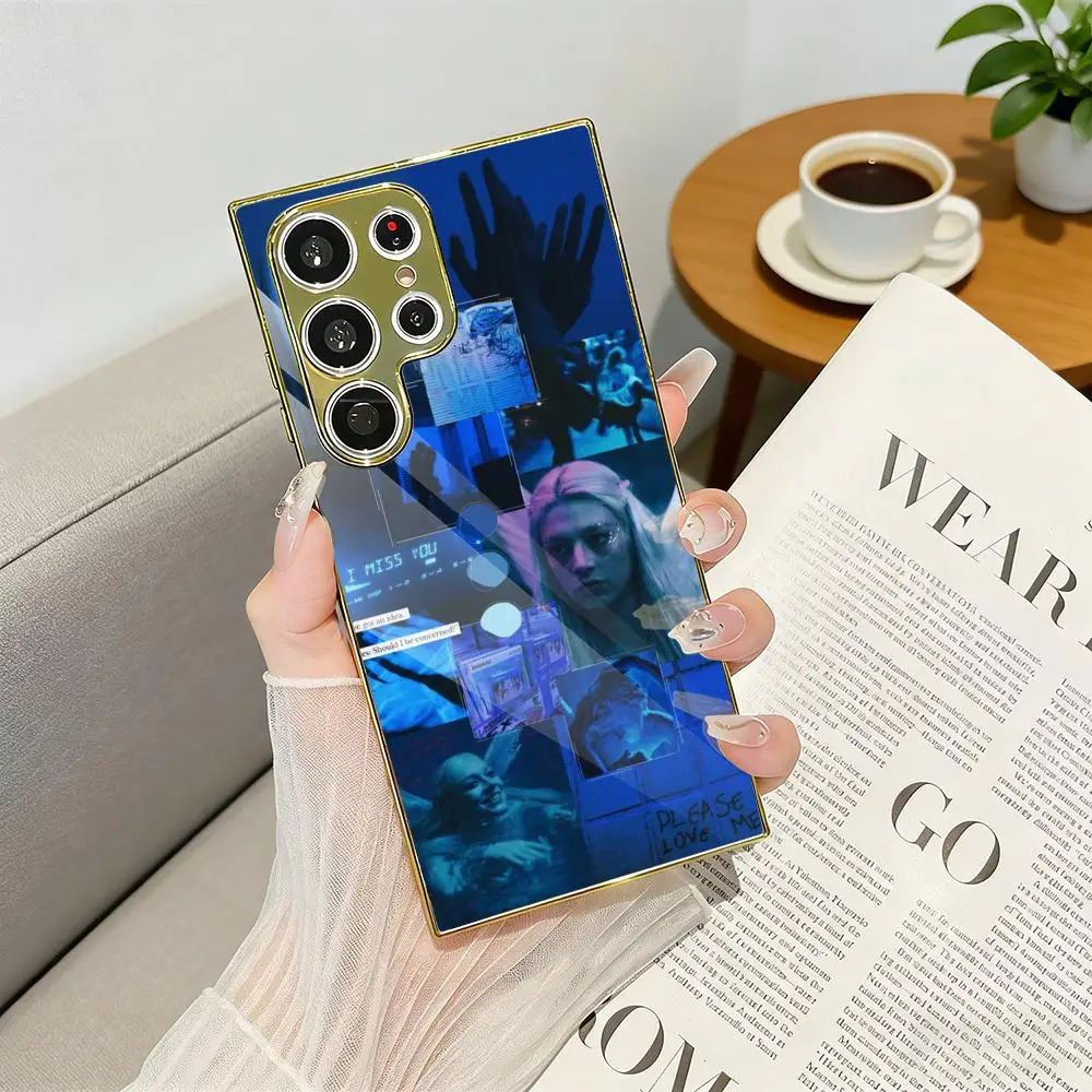 Coque de téléphone E-Euphoria 3 TV Show, coque de luxe avec cadre en métal électro-plaqué pour Samsung Galaxy S25 S24 S23 Ultra Funda