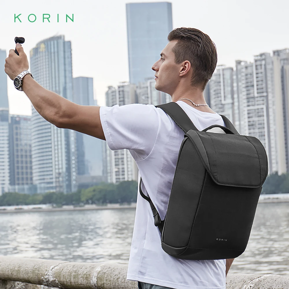 KORIN-mochila antirrobo para ordenador portátil de 15,6 pulgadas, morral escolar impermeable con cerradura TSA de alta calidad, estilo universitario, novedad