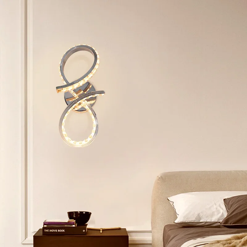 مصباح حائط بإضاءة داخلية LED وإضاءة حائط كريستالية منزلية 18 وات مع AC110V AC220V #4